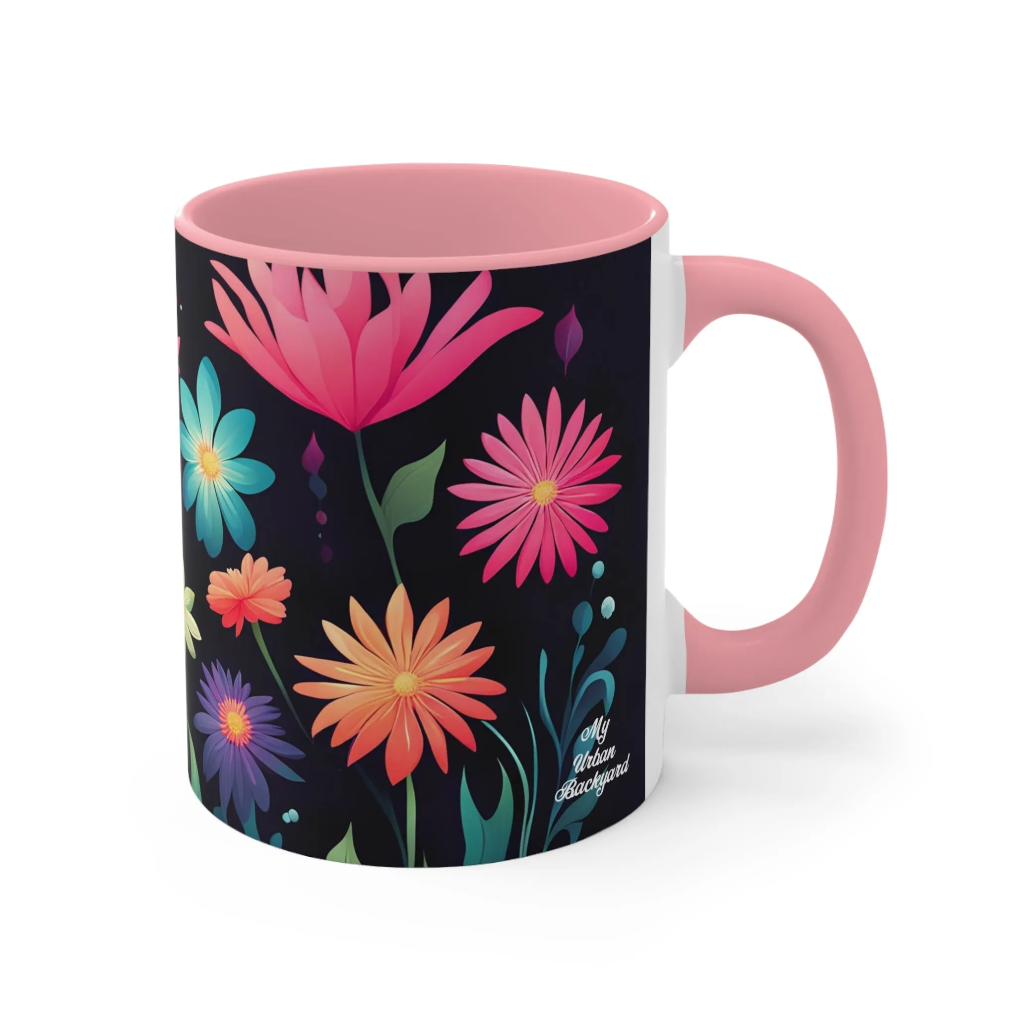 Colorful Flowers, Ceramic Mug - Perfect for Coffee, Tea, and More!