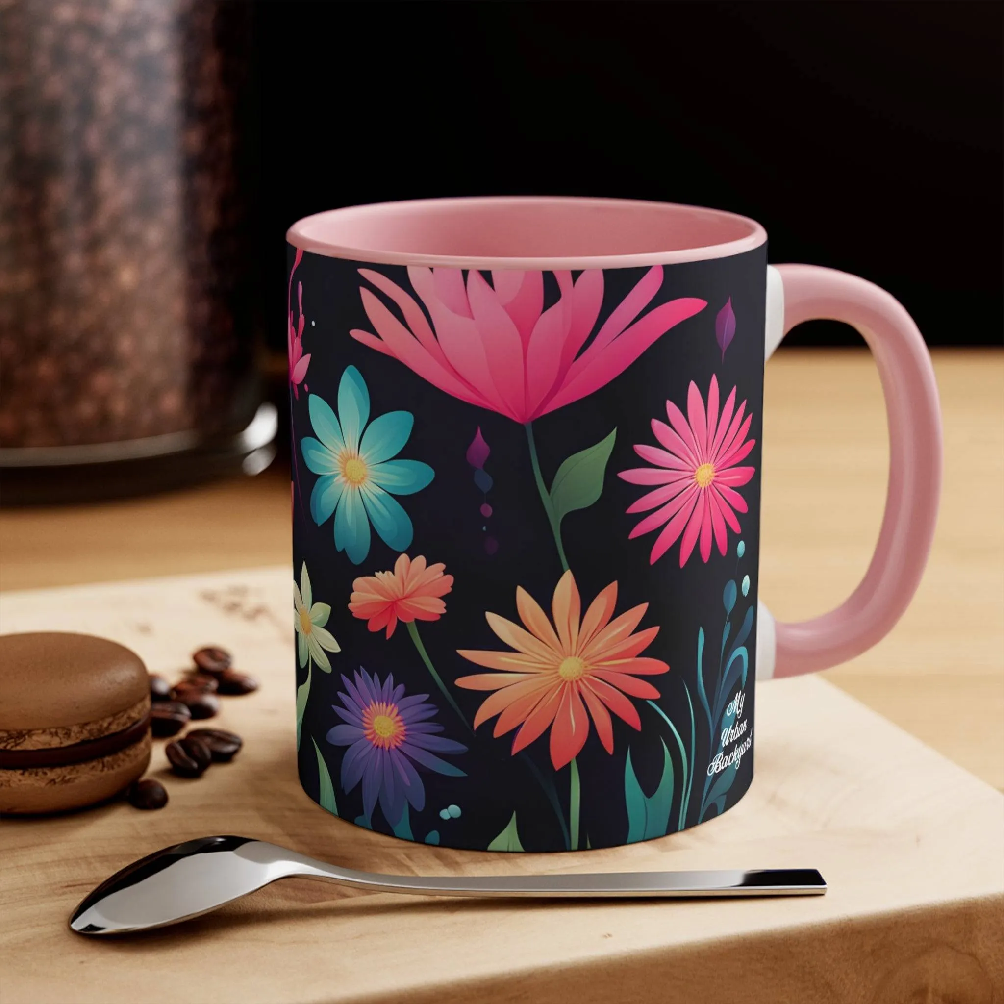 Colorful Flowers, Ceramic Mug - Perfect for Coffee, Tea, and More!