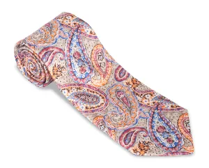 Tan/Pink Bernadette Paisley Necktie - F5419