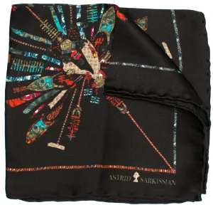 Zarhe Black Men's Pocket Square